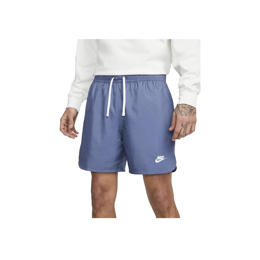 Nike High-Waist Drawstring Shorts With Solid Color Logo Men Bottoms Navy-Blue DM6829-491