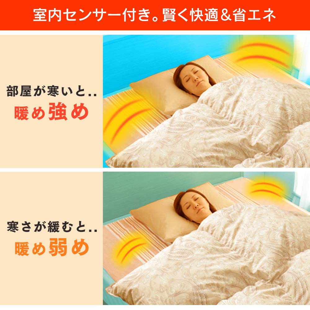IRIS OHYAMA Electric Blanket, Washable, 190 x 130 cm, Dust Mite Repellent, Double/Semi-Double, Energy-Saving, Sliding Temperature Control, Perfect for