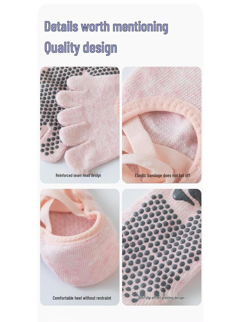 Korean Style Non-Slip Pilates Yoga Socks for Women - Trendy Five-Toe Indoor Fashion