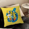 Cartoon Pillowcase Double Sided 2D Print Soft Plush Pillow Cover With Hidden Zipper Decor Sofa Bedroom Living Room Fun Vibe Gift
