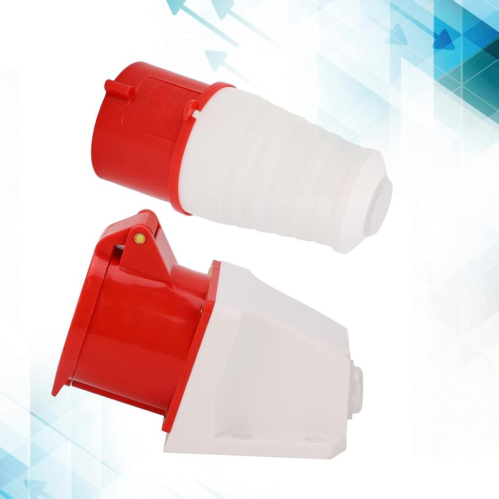 Plug Connector Set 32AMP 5Pin 3P+N+E Waterproof Industrial 3 Phases Industrial Plug Socket Set 220‑380V/240‑415V