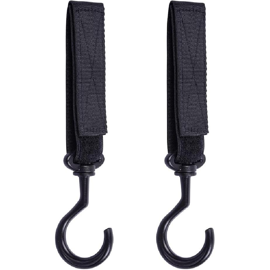 Wisdompro Car Seat Headrest Hook, 4 Pack Multi-Purpose Hanger for Handbag, Purse, Coat, Clothes & Grocery Bag - Black