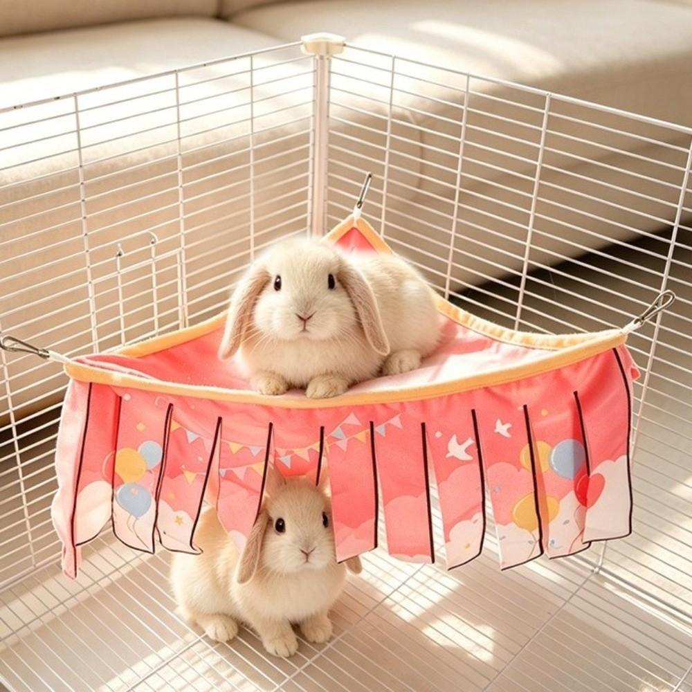 Triangle Shape Double Layer Tassel Nest Soft Comfortable Pet Hammock Hamster Corner Nest Rabbit