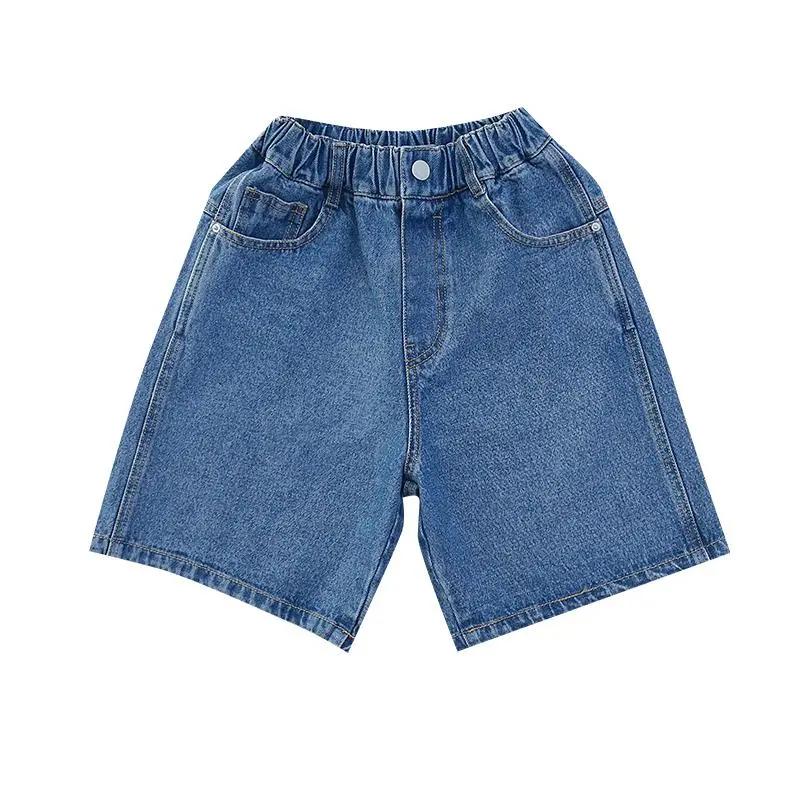 

Летние джинсы для девочек длиной до колена, повседневные, тонкие, прохладные 120