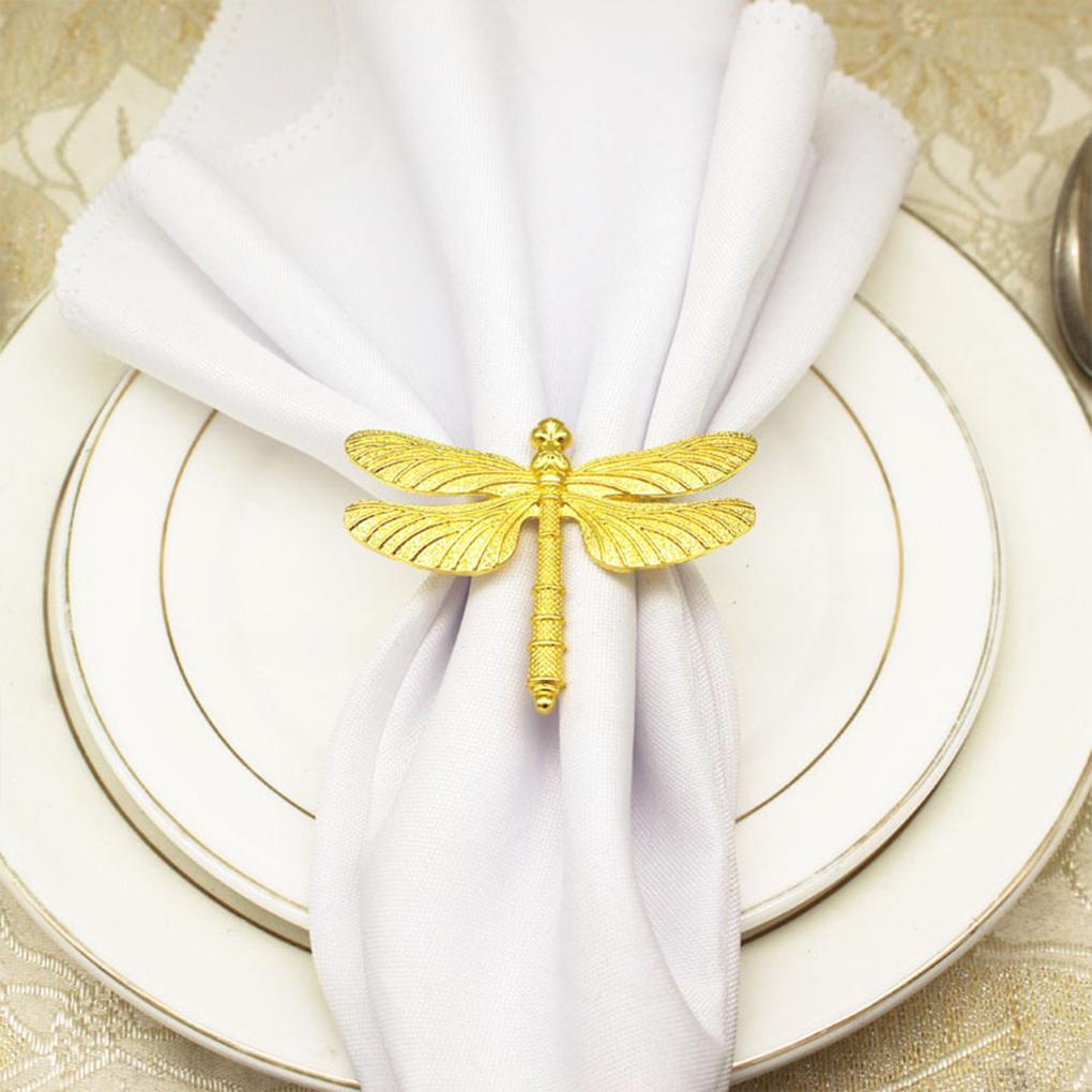 6 Pieces Napkin Ring Metal Iron Insect Decorative Towel Buckle Holder Portable Festival Restaurant Dining Room Decoration