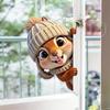 Static Cling Cute Squirrel Peeking Window Sticker for Home Glass Door Decor