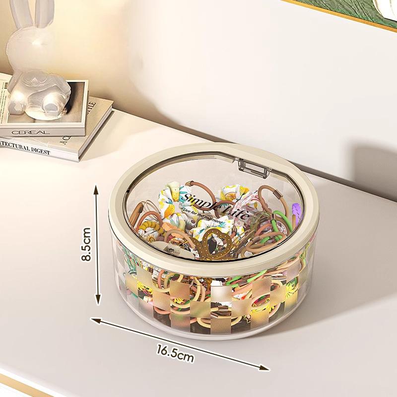 New Mini Desktop Storage Box with Lid Dust Proof Hair Accessories Organizer Makeup Sundries Bucket Holder Case Desktop Trash Can