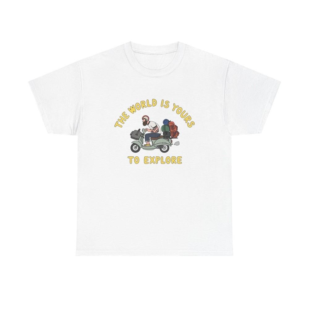 The World Is Yours To Explore T Shirt Graphic Unisex Heavy Cotton Tee NEW GIFT Unisex T-Shirt XL