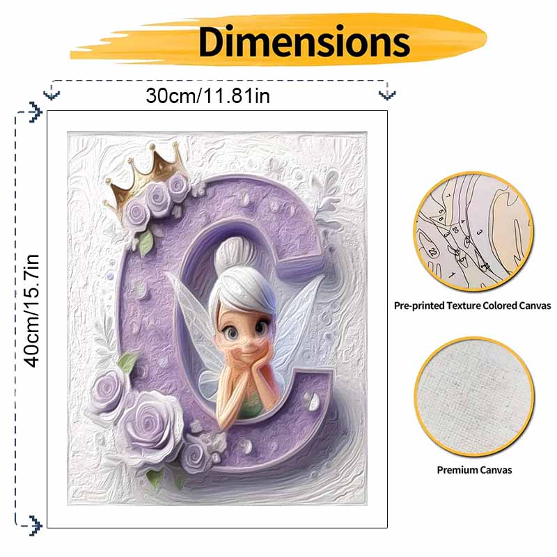 Disney Oil Paint Art Painting Kit Fairy Princess Home Wall Decor, DIY Diamond Painting