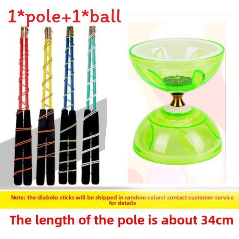 Traditional Plastic Diabolo With Triple Bearing For Kids And Seniors Educational Toy Set