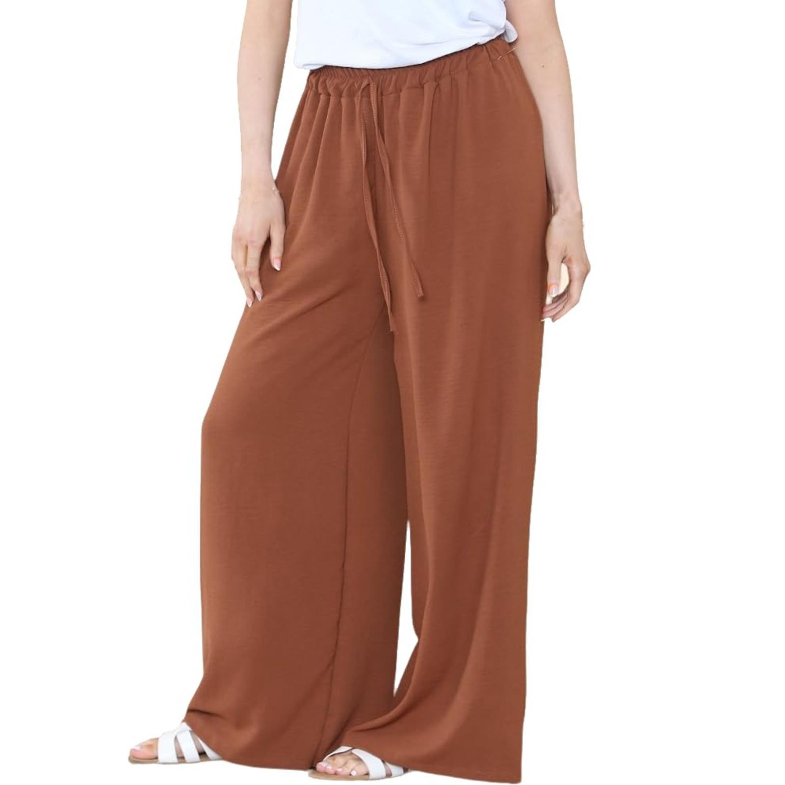 

Женские брюки с высокой талией и широкими штанинами на завязках S красный