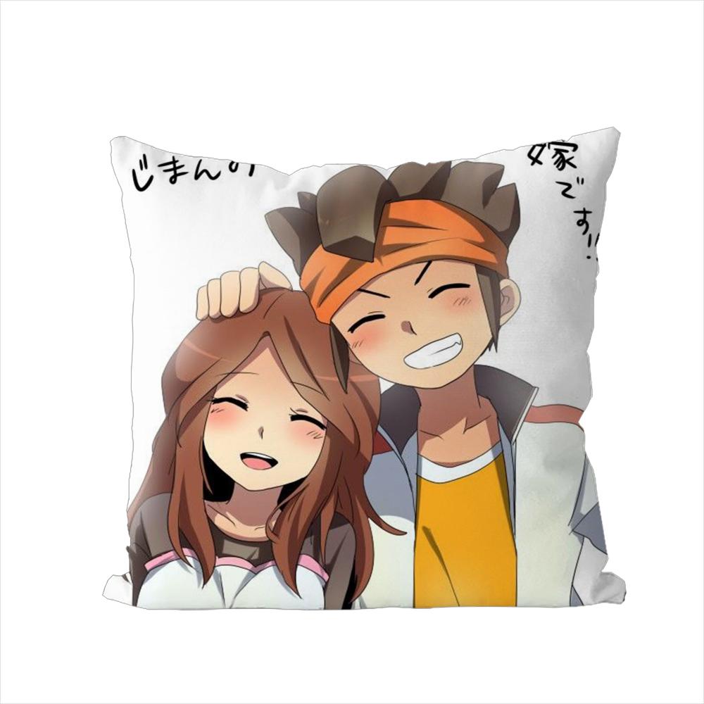 Anime Inazuma Eleven Pillow Case For Car Sofa Decorative Home Doublesided Print Plush Square Throw Pillow Cushion Cover