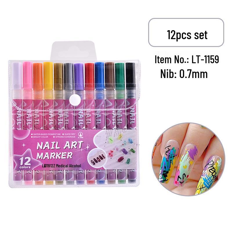 Multi-color 0.5mm Nail Art Graffiti Pen for DIY Line Drawing and Color Painting