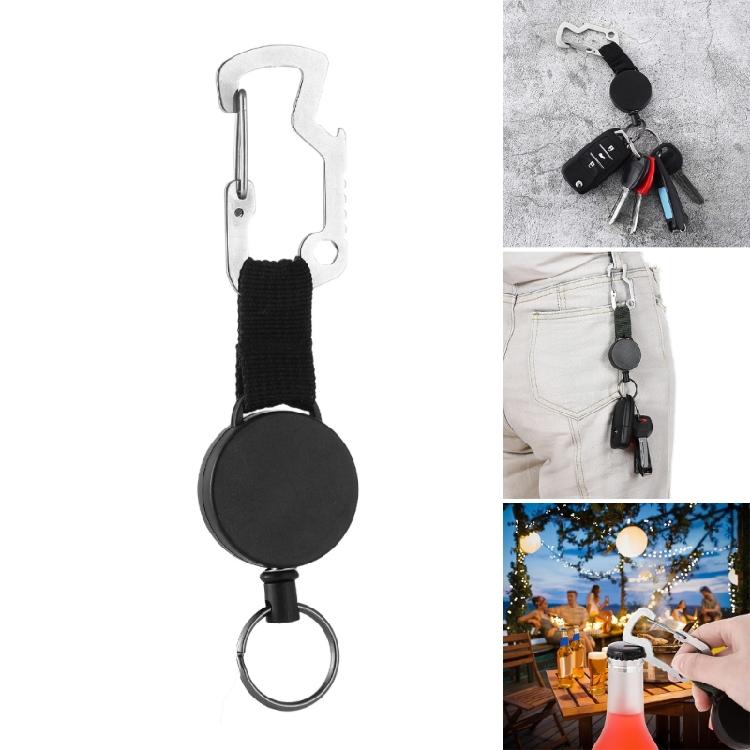 Retractable Keychain Badges Holder with 23.62inch Steel Retractable Cord Keychain Tool Steel Wire Rope Buckles Key Holder