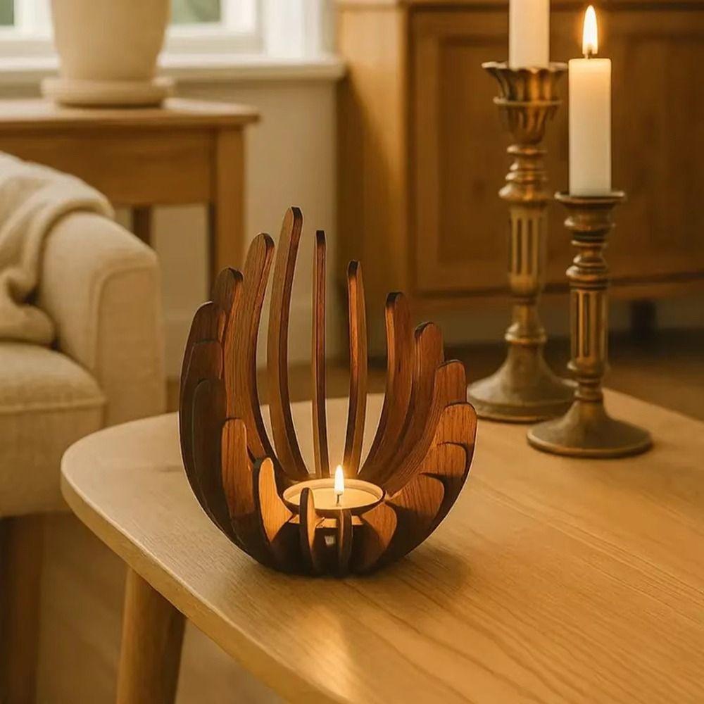 Manual Assembly Lotus-shaped Candle Holder Decorative DIY Candle Stand  Home Table Decor