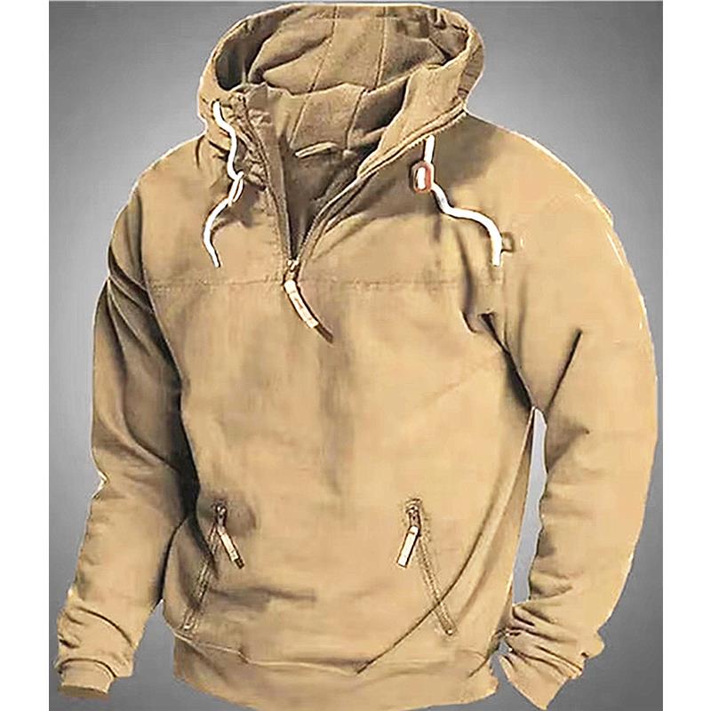 Autumn And Winter Hooded Solid Color Men's Casual European Size Sweater Youth Men's Jacket