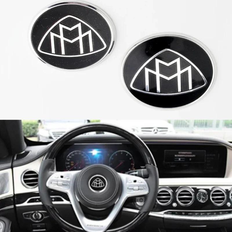 Car Wheel Cap Steering emblem Shell Sticker Chrome Emblem For Maybach Hood Lay Stand Logo S500 S600 V12 Side Fender Trunk Badge