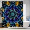 Unique Blue Yellow Shower Curtain Waterproof Fabric Bath Decorations Print Decorative Customizable Waterfall Design For Bathroom