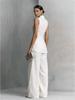 European-American Cotton Linen Drape Sleeveless Shirt & Long Pants Fashion Set