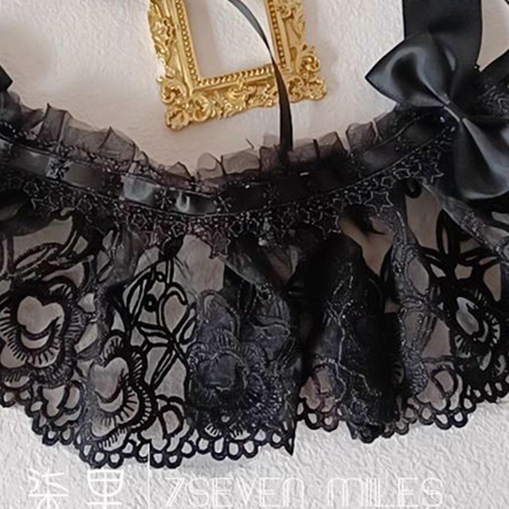 Gothic Lolita Headband Flower Hairpin Black Hair Hoop for Head Bands Headpiece Hair Decor Gifts for Best Friends