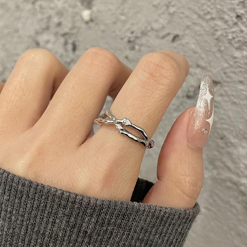 Romantic Niche Design Sense Of Roses And Thorns, Open Ring, High-End Sense, Slightly Inlaid Zircon, Girlfriends Stacking Rings