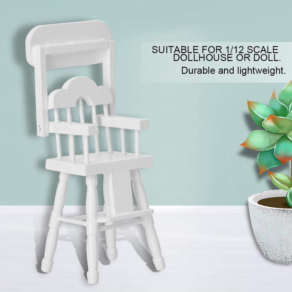 Miniatyr spisestue høy stol modell møbler for 1/12 dukkehus tilbehør