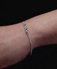 Valik [925 Silver] No.86 Green Tack Curve Chain Bracelet