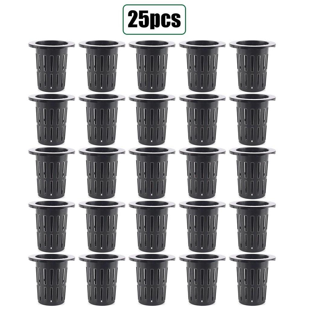 25 Pcs Hydroponics Plant Grow Net Cup Mesh Mesh Pot Basket Planting Cup Plastic