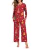 Women's Long Sleeve Pajama Set: 2-Piece with Pockets, Casual Homewear - Long Pants