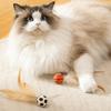 Katze Hüpfball Spielzeug Basketball Fußball Baseball Katze Sprungspielzeug Gummiball Kauspielzeug mit Federn für Interaktives Spielen Selbstunterhaltung Langeweile