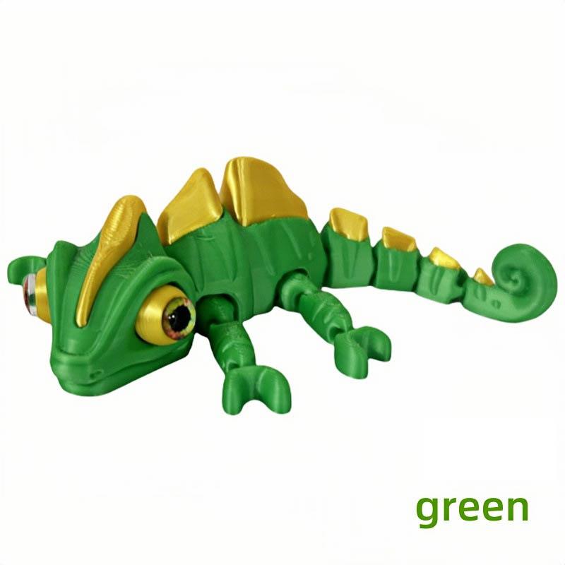 3D tištěná vícebarevná hračka chameleona Simulované pohyblivé oči Kreativní gradient Pascal Rapunzel Figurka ještěrky Hračka Dekorace domova