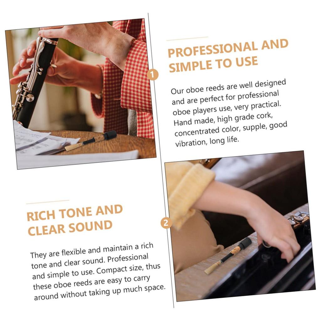 Abaodam 2-Piece Double Reed Pro Light Oboe Reed for Beginners, Woodwind Instrument Accessories, Professional Oboe Tools, Student Reeds, Natural Reed