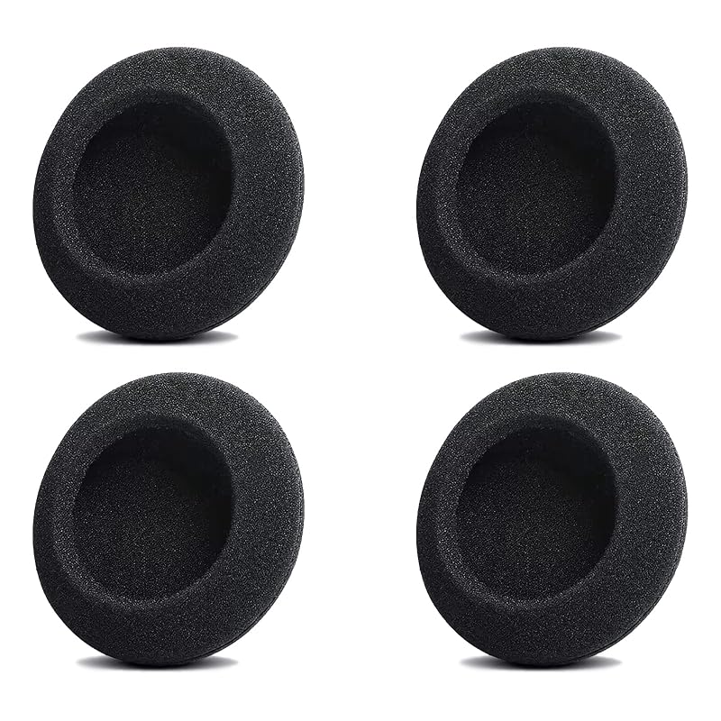 

SZSL headphone for replacement [2 sets] ear pads headset sponge exchange sponge cover durability lightweight black ear pad covers (Diameter 60mm)