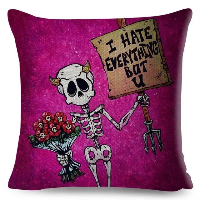 

Подушка с музыкальным черепом, наволочка для автомобиля, спальни, гостиной, дивана, дома, мексиканское украшение ко Дню мертвых 66x66cm