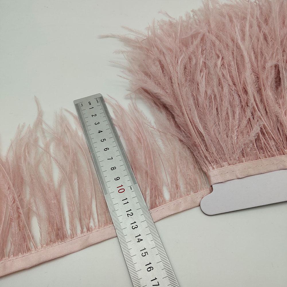 FeatherBeatiful 10 Yards Hohe Qualität Straußenfeder-Borte Fransen Federband 10-15CM/4-6 Zoll Breite Nähen Basteln Kostüme Dekoration