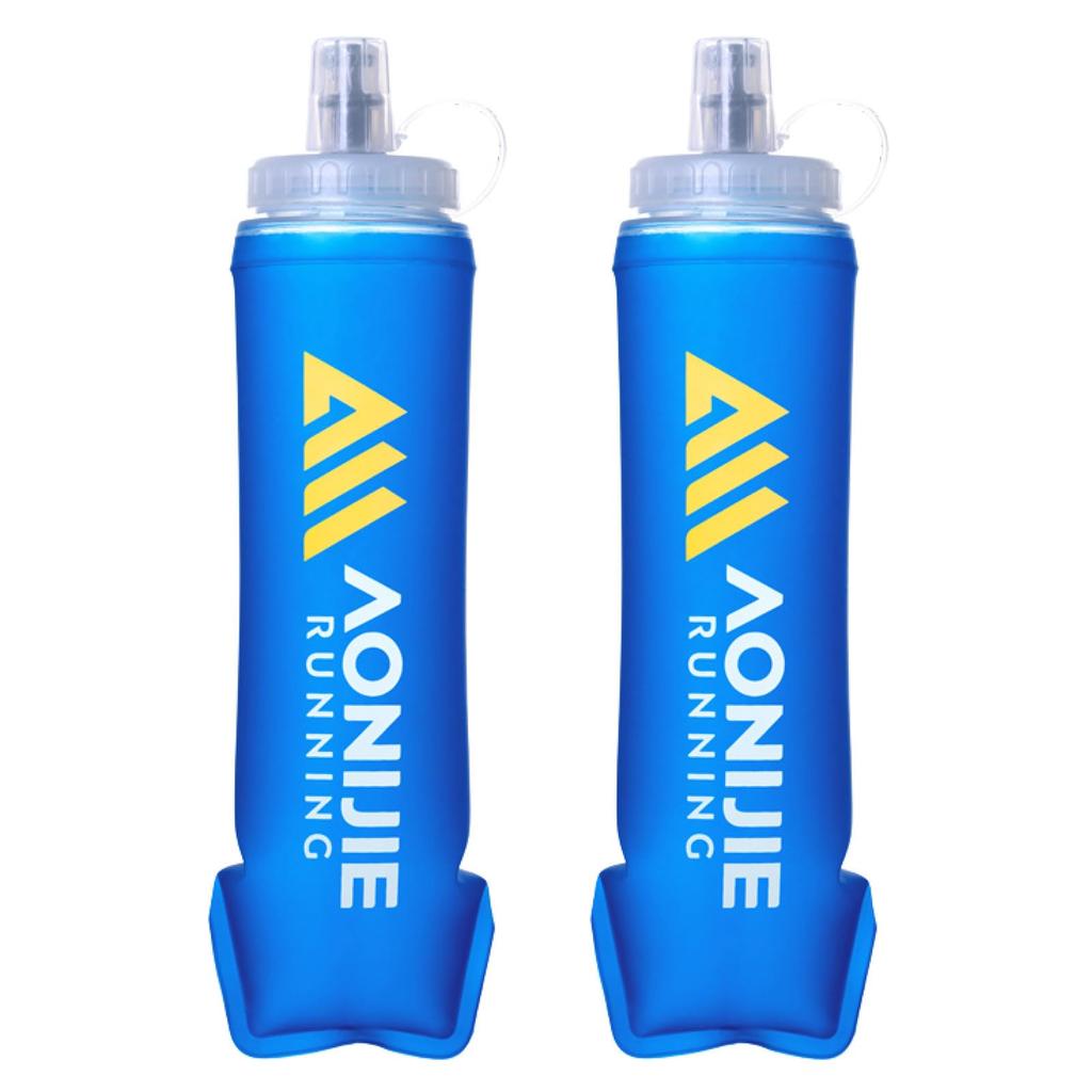 Azarxis Soft Flask Water Bottle 500ml Foldable Lightweight Easy to Wash Wide Mouth Water Bottle Hydration Running Sports Mountaineering Marathon