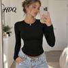 Slimming Silhouette Inner Wear Women Basic T-Shirt Long Sleeve Round Neck Bottoming Shirt Slim Fit Crew Shirt Stretchy Pullover Tops for Spring