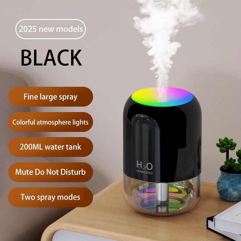 Mini Air Humidifier Household Quiet Moisturizing Bedroom Office Desktop Usb Small New Colorful Atmosphere Light Spray