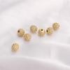 Miedziane kule wkładka cyrkon poszycie złote akcesoria do tworzenia biżuterii DIY urok dekoracji