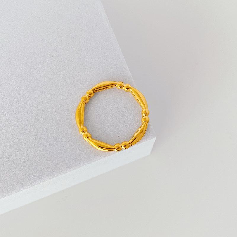 18k Gold Minimalist Korean Titanium Steel Heart Rings - Vintage Luxury Style for Couples