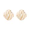 New Fashion Enamel Stainless Steel Earrings French Retro Minimalist Geometric Personality Stud Earrings Women