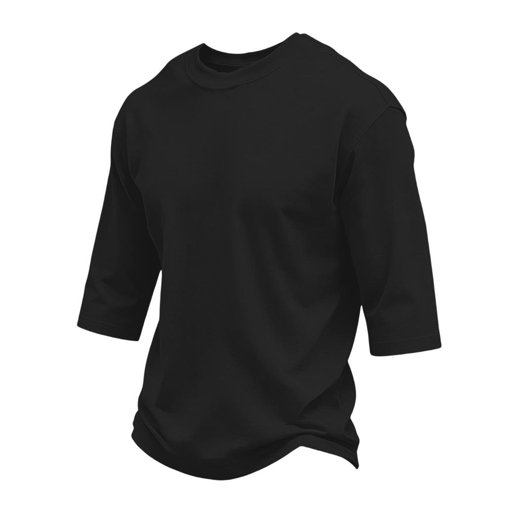 Men Casual Regular Fit Crewneck Three Quarter Sleeve T Shirt Soft Cotton Blend Plain Lightweight Top for Daily Wear