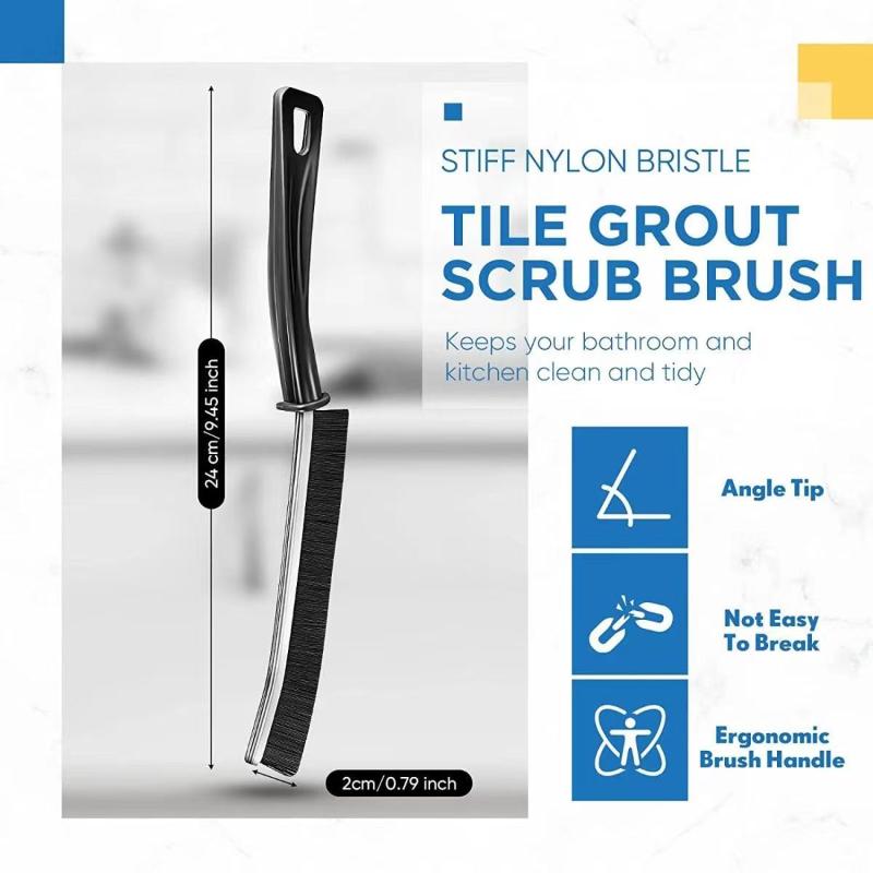 Durable Grout Cleaner Brush Household Tile Joints Scrubber Stiff Bristles Small Tile Grout Cleaning Brush for Shower Floor Lines