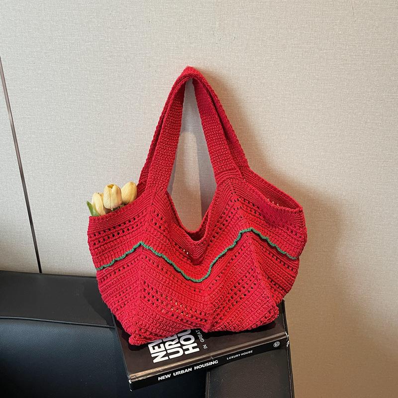 Literary and retro straw woven bag women's 2025 new ethnic style tote bag versatile large-capacity weaving