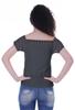 Moomaya Lace Sleeve Tops For Women Plain Boat Neck Tee Shirt