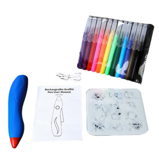 

Электрическая ручка-распылитель, набор аэрографов, перезаряжаемая от USB, эргономичный дизайн, удобная ручка, моющаяся ручка-распылитель темно-синий