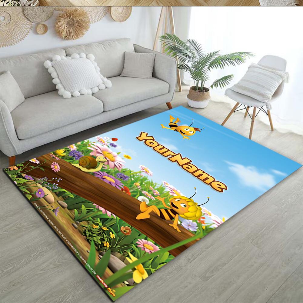 Biene Maja Customized Name Floor Rug Office Rug Perfect for Outdoor Decorate room Foyer Game Room Antislip Carpet Office home decor