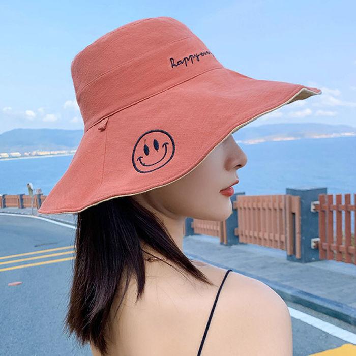 Hat women's summer new outdoor bucket hat sunscreen sunshade sun hat women's striped fashion sun hat