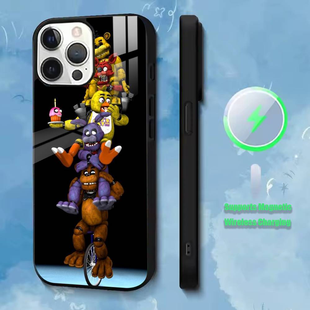 FNAF 5 Nights at Freddy's Handyhülle Für iPhone17,16,15,14,13,12,11 Plus,Pro Kompatibel mit magnetischer kabelloser Ladefunktion