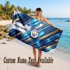 Manchester City Design Beach Towel Custom Text Large Towel for Beach Vacation